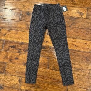Joe's The Charlie High Rise Skinny Ankle Jeans Black Leopard Print Size 24